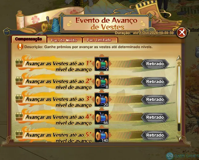 Imagem ilustrativa do evento Evento de Avanço de Vestes