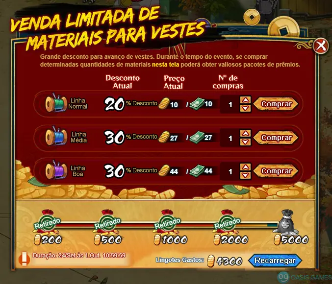 Imagem ilustrativa do evento Venda Limitada de Materiais para Veste