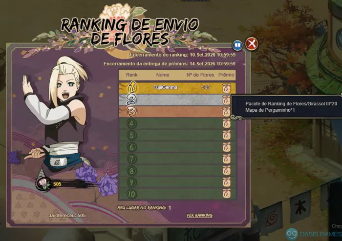 Imagem ilustrativa do evento Ranking de Envio de Flores
